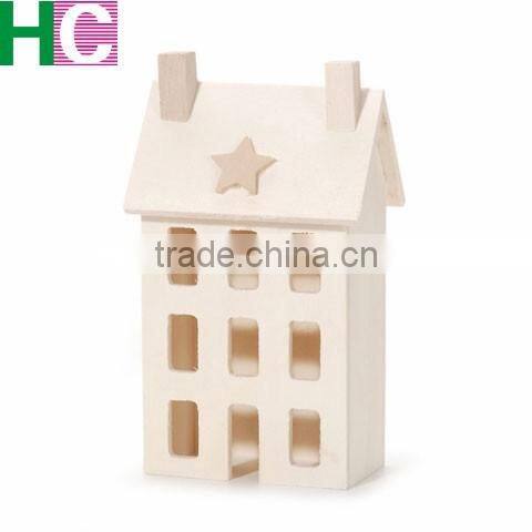 Unfinished christmas wood decorative house