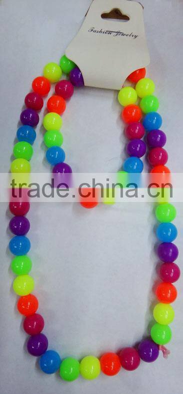 cheap handmade kids chunky beads necklace set for girls