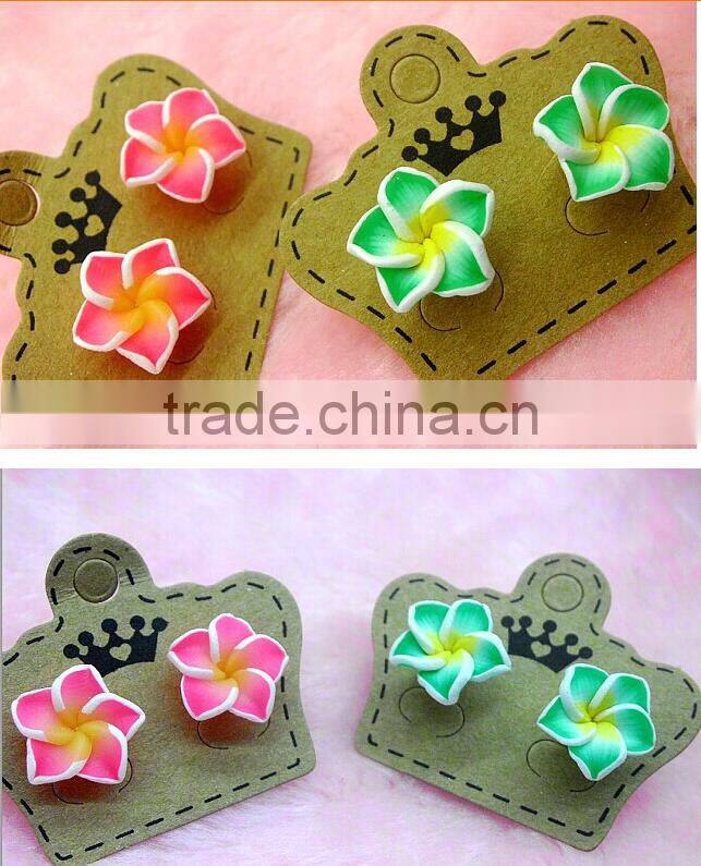 fashion Hawaiian plumeria Flower stud earring Designs for Women,Kids polymer clay Earrings