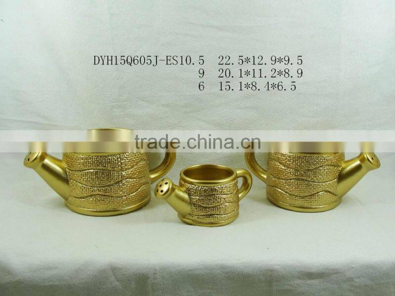 golden color terracotta flower pot christmas various shape ceramic flower pot