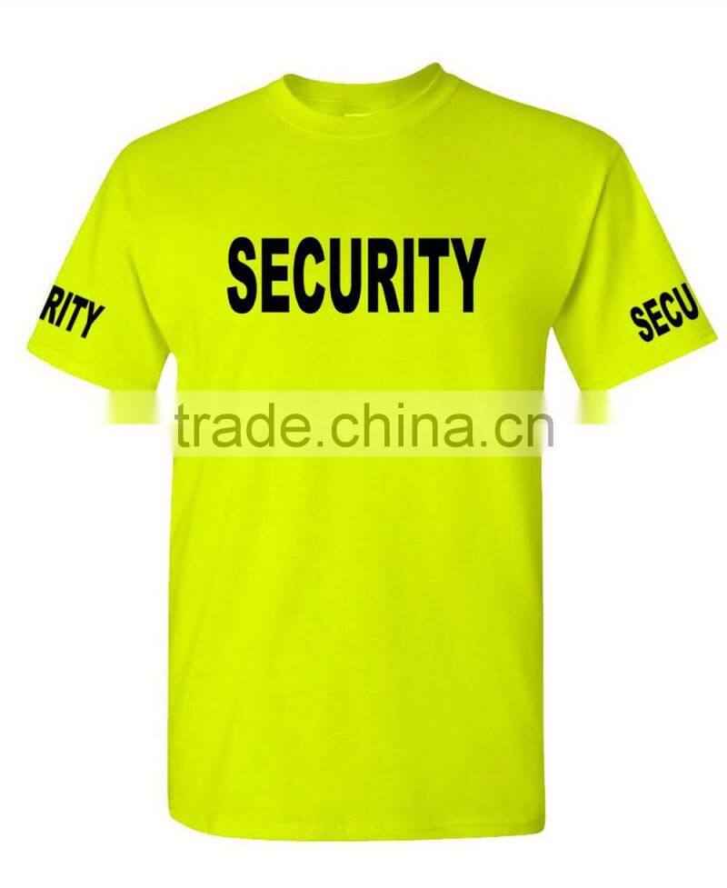Mens Poly Cotton T-Shirt Preshrunk Jersey Knit Tee Green Security Guard Uniform Color
