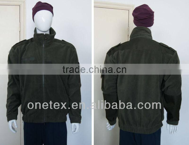 Men's Army green fleece softshell jacket