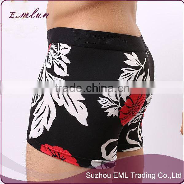 Top selling new design sexy printing cheap mature U convex seamless basic mini boxer man underwear