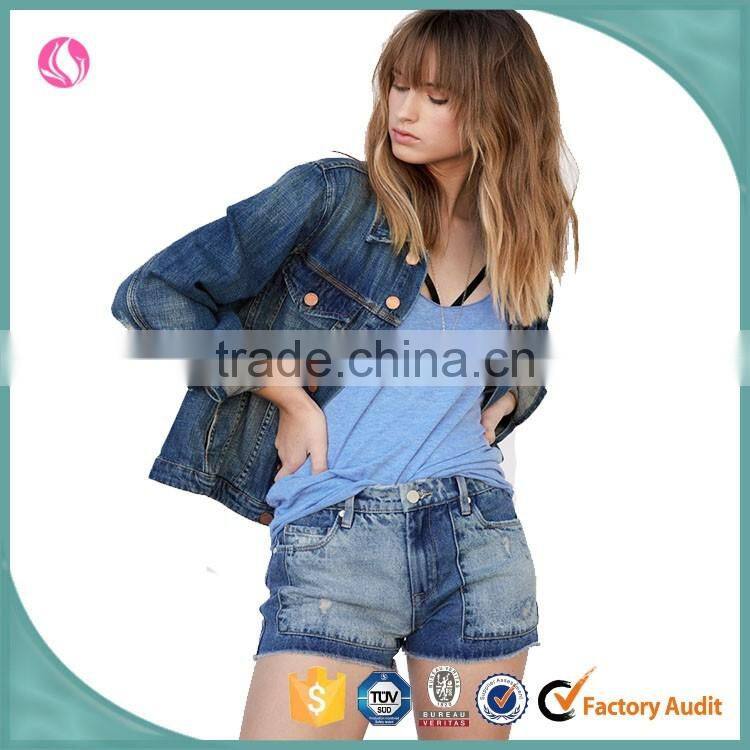 Fancy Washed Jackets With Distressed Womens Denim Shorts Sexy Style