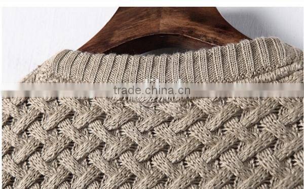 Crew neck 3D pattern fashion sweater for men