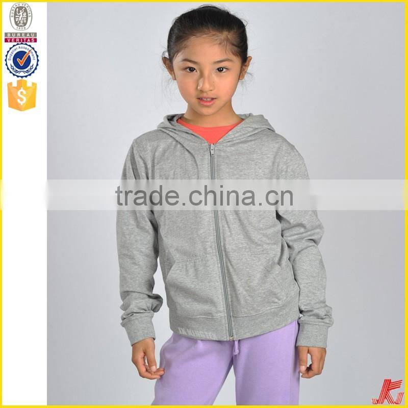 factory directly sales girls zipper up plain sweatshirt shirts