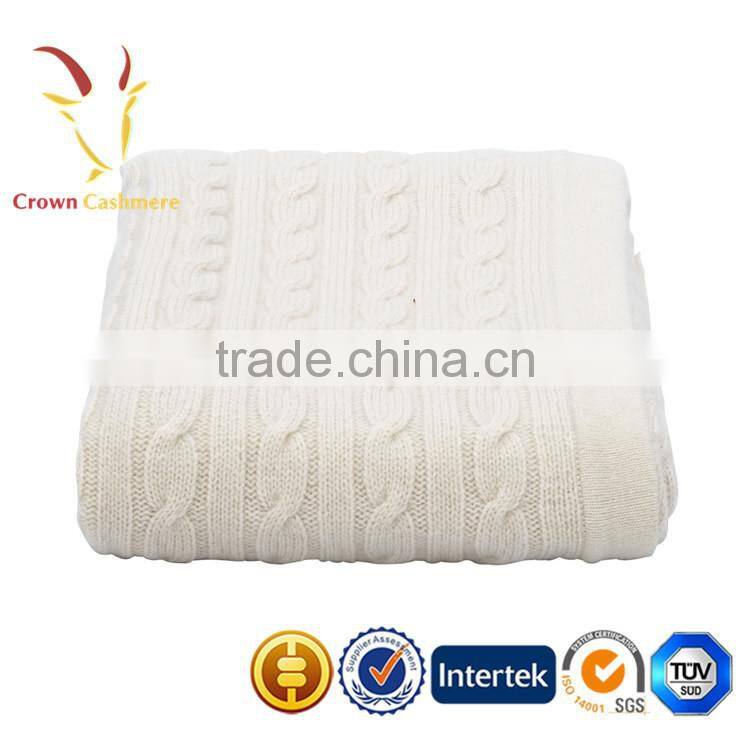 Colorful Cable Luxe Knitted Cashmere Baby Blanket