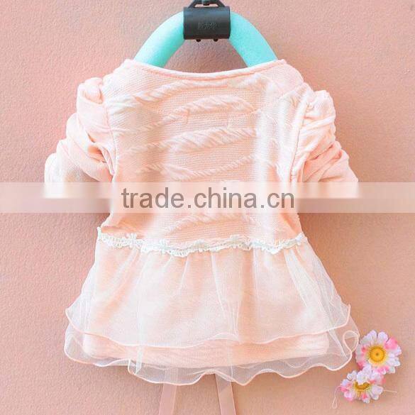 Spring Autumn New Fashion Lace Baby Girls Knitting Dress Infants Lace Floral Dresses Cardigan SV012247 #