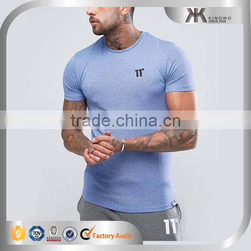 High quality men polyester spandex muscle fit gym dry fit t shirts