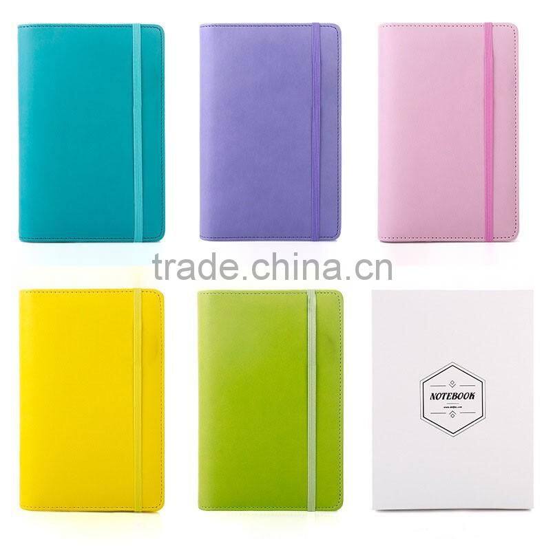 48K faux leather cover agenda planner portable loose-leaf planner with elastic band/insert pocket/pen holder