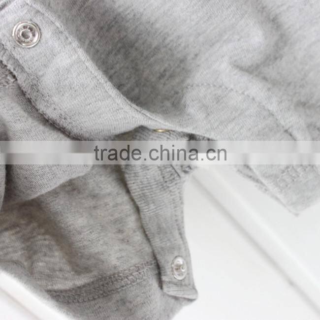 Grey 100% Cotton Baby Bodysuits