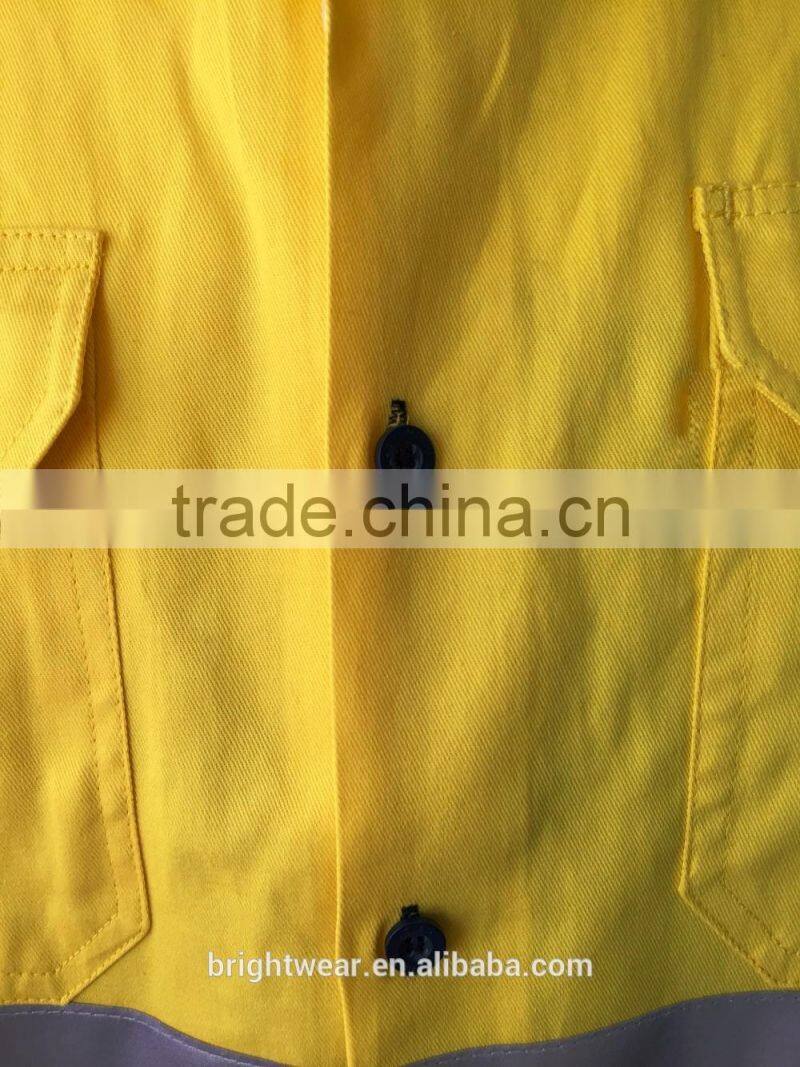 Hi Vis yellow 3M reflective tape safety shirt with contrast color