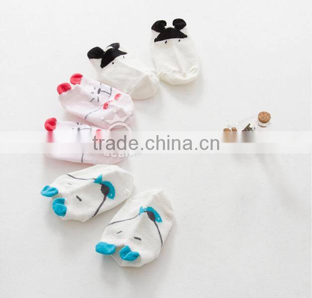 cute animal baby cotton socks, silicone print baby socks