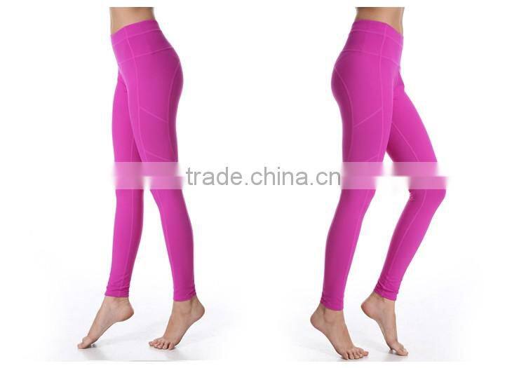 Toning belly in tall waist tight yoga ninth pants 85% polyester + 15% spandex women wholesale yoga pants