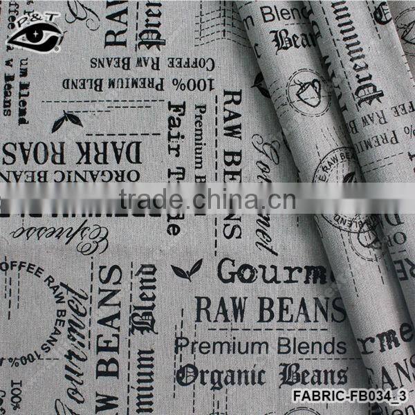 Vintage canvas textile cotton Letter Printed Canvas Fabric Linen&Cotton Fabric Household DIY Patchwork Textile cloth