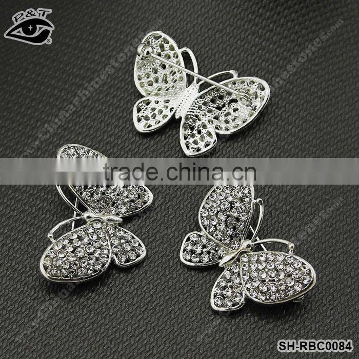 Fashion Rhinestone Brooch Butterfly Designs For Garment