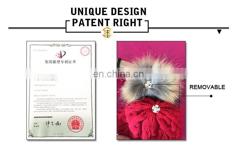 Factory Wholesale Price White Wool Girl CC Beanie Hat with Fur Ball