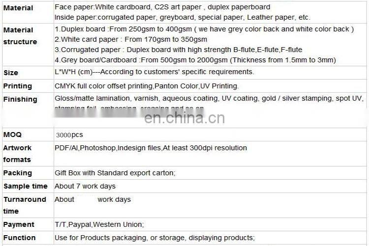 China manufacture foldable cosmetic paper box with full color printing