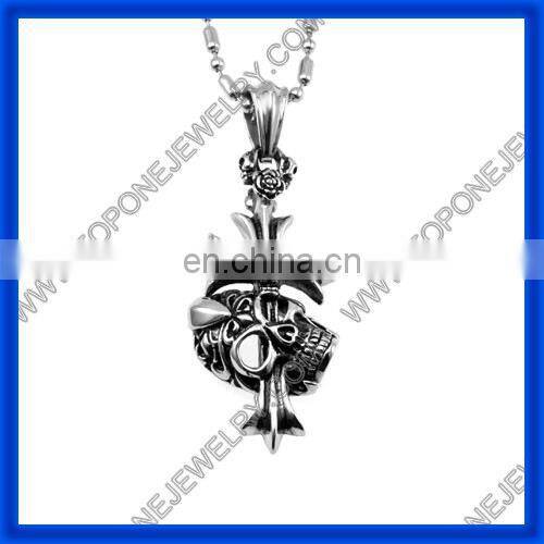 2014 Men's Special Design China Gothic angel wing cross skull pendant