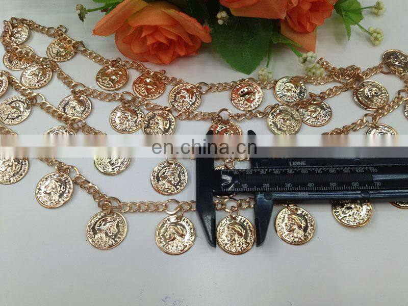 hot sell leave metal chain trimming sew on clothing bags or shoes garment accessories