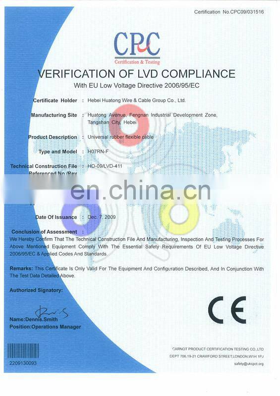 Hot sell flexible copper rubber insulated cable 3 core h07rn-f