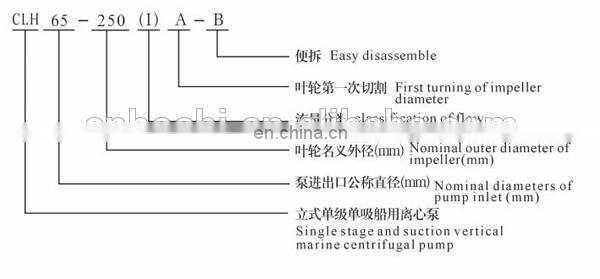 CLH type iron sea water pump for ship