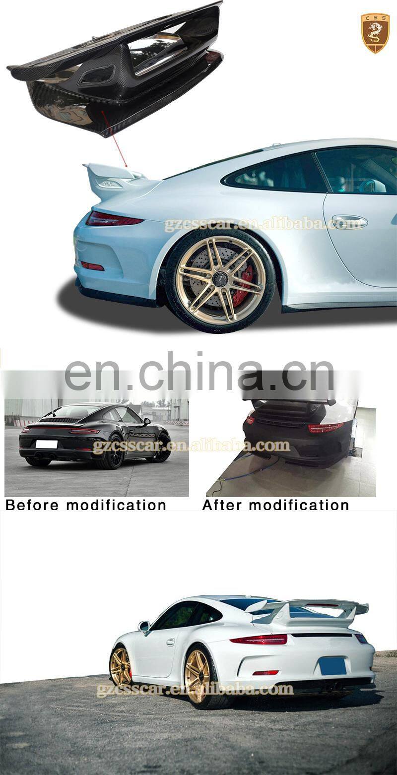 Hot selling carbon fiber rear spoiler for porsche 911 991 to gt