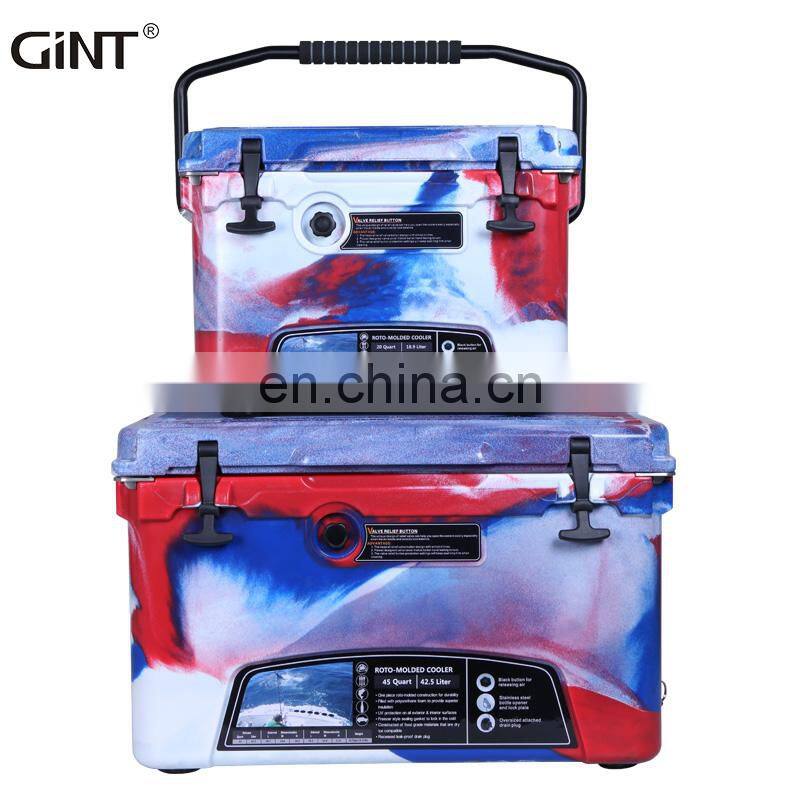 2021 Gint Rotational mould Popular 35QT 45QT PU Cooler box insulated Cooler with handle double wall Customized