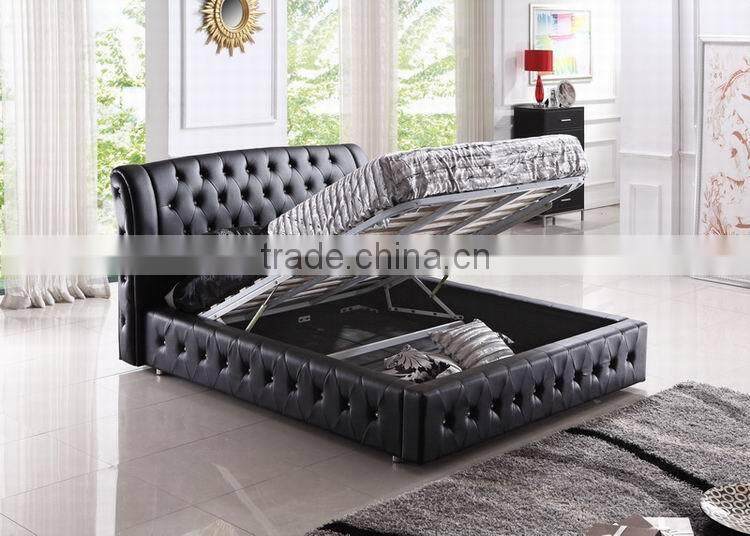 European style soft leather bed in home furniture