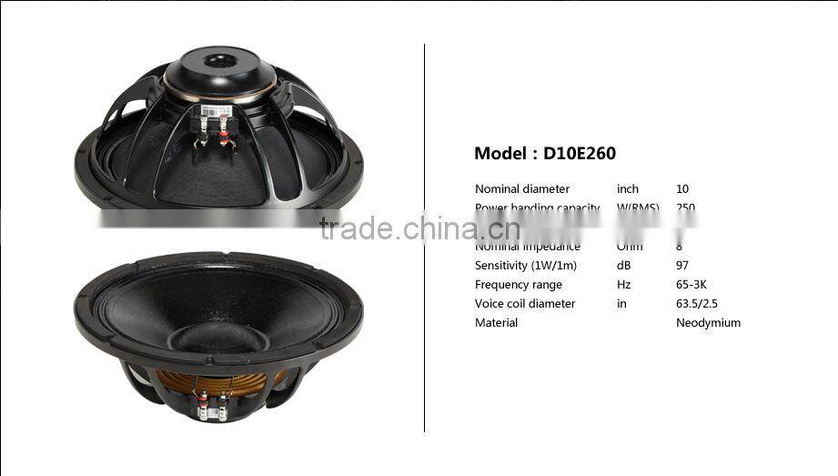 10 Inch Loudspeaker Professional Audio Speaker Subwoofer Speakers