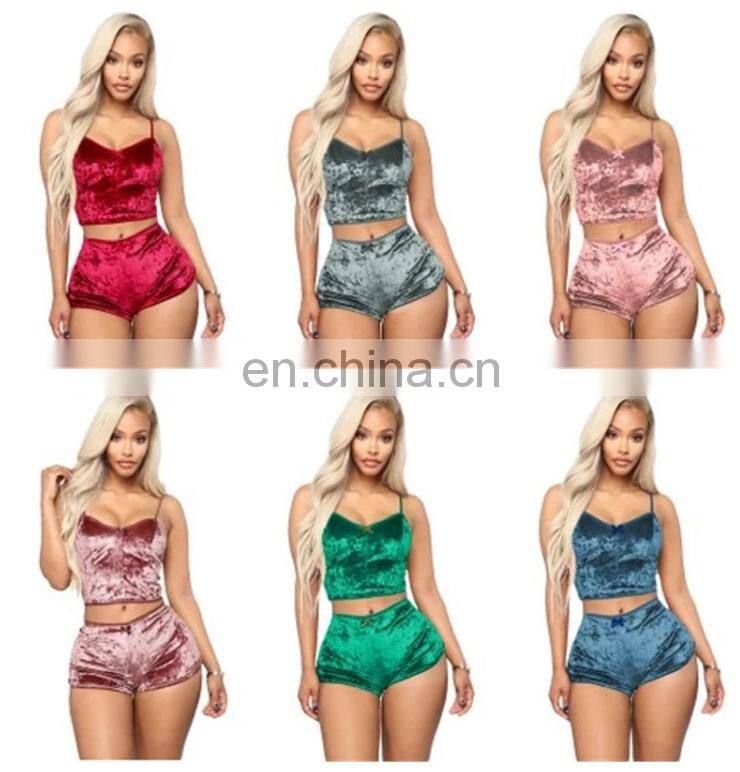 2020 New Fashion Customized Comfortable Casual Knit Pajama Set Plus Size Women's Sleepwear