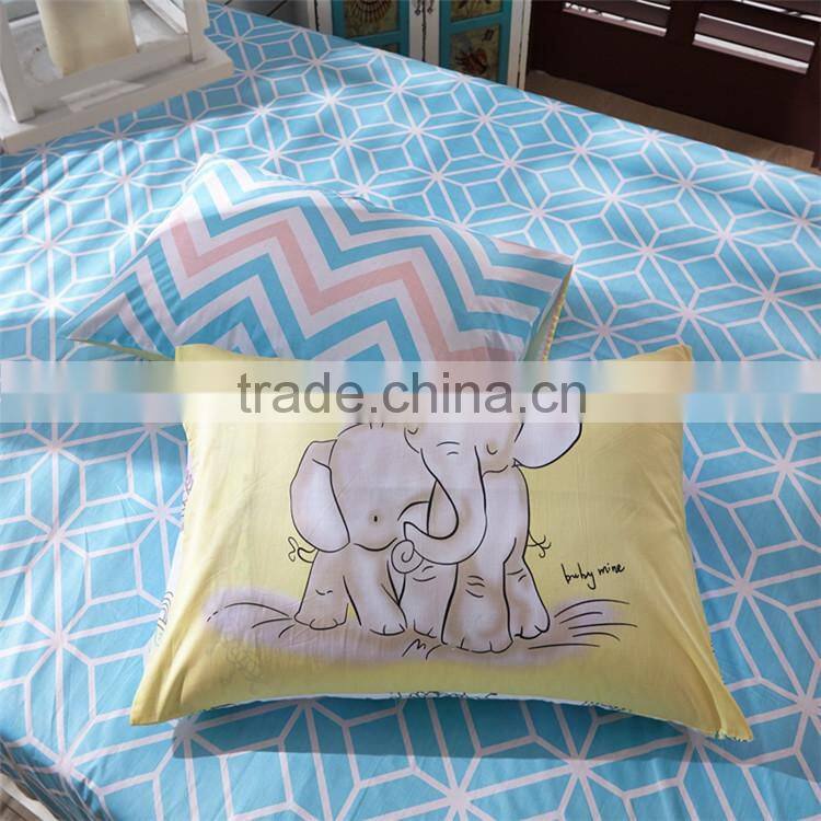 2015 Newest simple design blue weave line printed cotton bedspread bedding set comforter quilt sets home textile for America