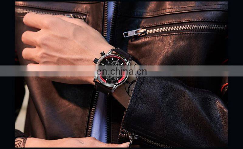 Megir 2104G Brands Quartz Watches for Mens Waterproof Clock Luxury Leather Wrist Watches Men