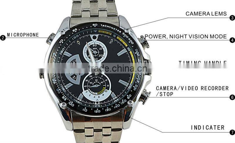 Cheapest DVR hidden 4GB watch Camera 2560*1920 MINI DV DVR night vision camera watch 908-W