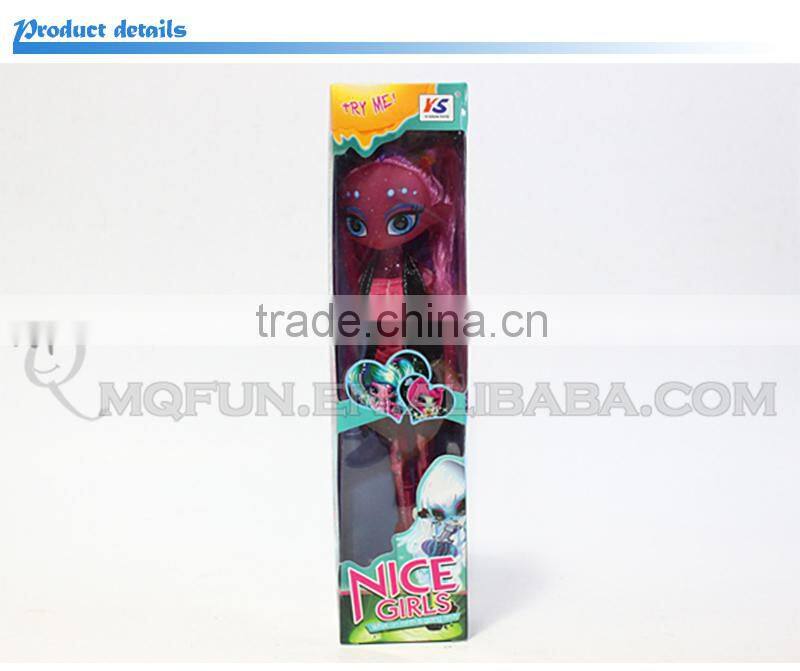 Mini Qute kawaii beautiful American Latex big head Alien girl kids fashion Plastic doll decoration educational toy NO.YS2013-1B