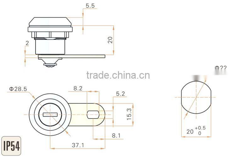 tubular cylinder furniture security lock