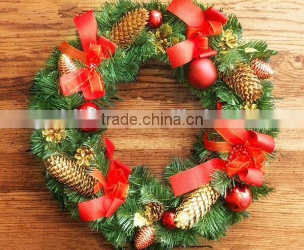 Christmas Deco Ball Wreath/Design ChinaNew Factory Plastic Custom Christmas wreath / PVC wreath / PE wreath for Chirstmas