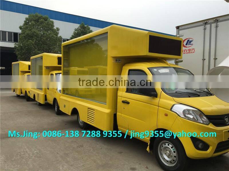 Foton Euro 5 mini mobile stage truck,small led mobile stage truck for sale in Colombia