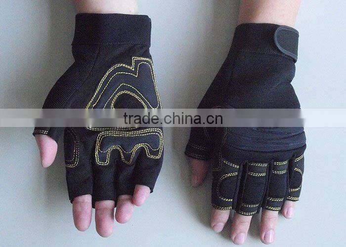 Spandex Back Synthetic Leather Palm safety Protective Mechanic Work Gloves
