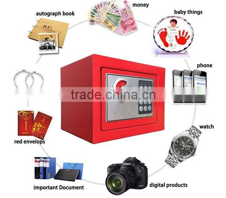 Red Mini Safes Box Key Operated Home Security Money/Cash Safes