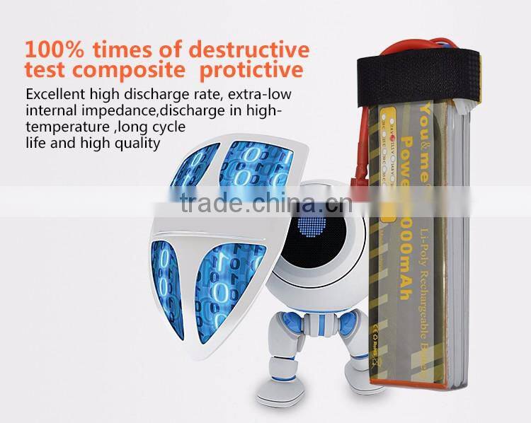 High performance 3000mah 11.1V 35C lithium rechargeable battery for UAV/drone