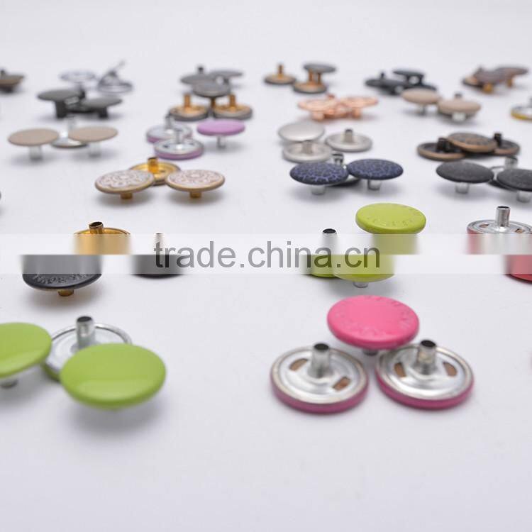 Antique Brass Fasterners Round Stock Metal Custom Snap Button