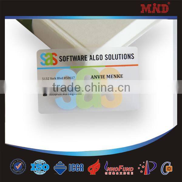 MTT23 Clear Transparent PVC Business Card/plastic business cards