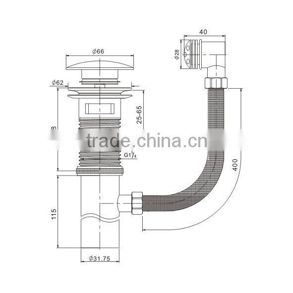 Excellent Quality Bathroom Sink Basin Push Button Pop Up Waste Plug