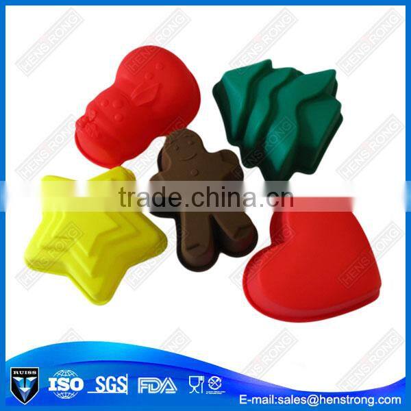Various styles theme small silicone christmas tree cake mould