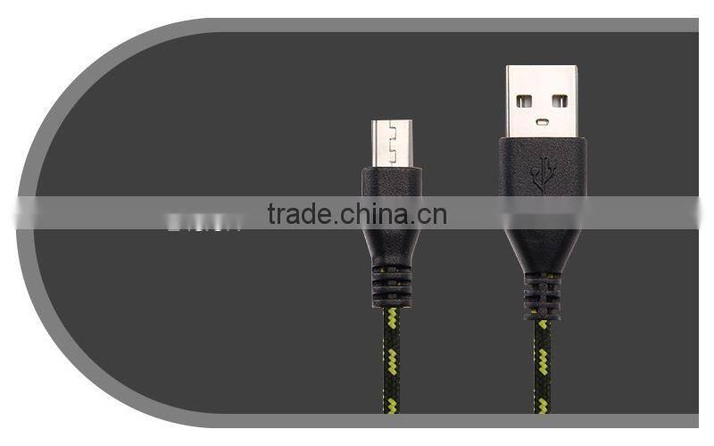 HOT 1M/2M/3M Nylon Fabric Braided Micro Data Sync USB Cable