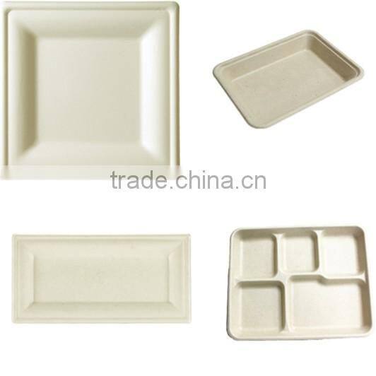 Disposable biodegradable compostable wheat straw oval plates