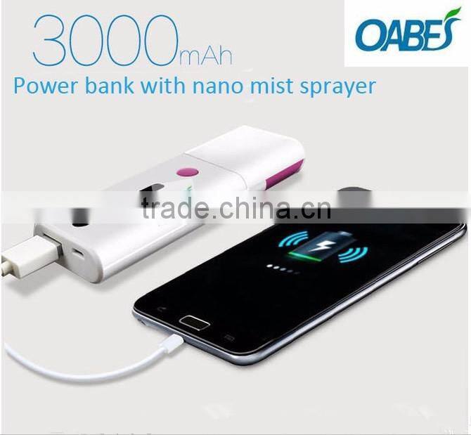 Hot cake in Korea mobile power and nano facial mist sprayer skin care machine
