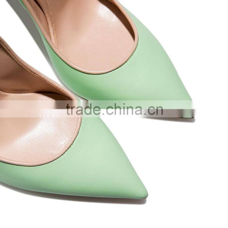 Sexy shoes very high heels ladies genuine leather shoes light blue lambskin celebrity womens shoes