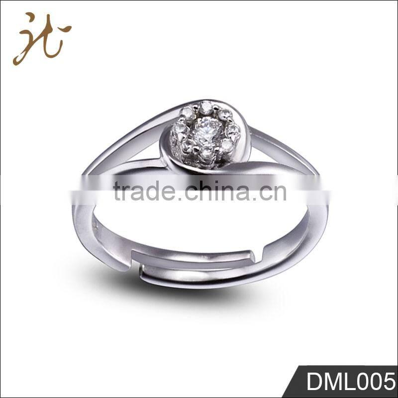 Fashion high quality white gold sterling silver rings